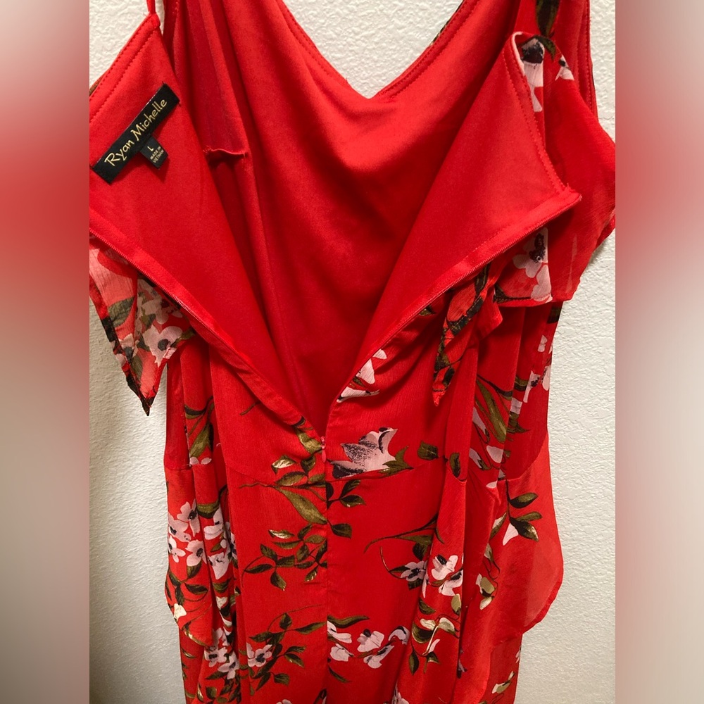 Ryan Michelle Ruffle Floral Dress Size Large - Picture 9 of 11